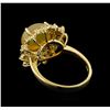 Image 3 : 3.30ct Opal and Diamond Ring - 14KT Yellow Gold