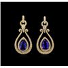 Image 1 : 14KT Yellow Gold 17.82ctw Tanzanite and Diamond Earrings