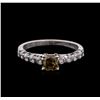 Image 1 : 2.01ctw Fancy Dark Brown Diamond Ring - 14KT White Gold