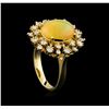 Image 4 : 2.70ct Opal and Diamond Ring - 14KT Yellow Gold