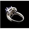 Image 3 : 3.06ct Tanzanite and Diamond Ring - 14KT White Gold
