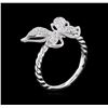 Image 3 : 0.27ctw Diamond Butterfly Ring - 14KT White Gold