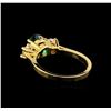 Image 3 : 1.15ct Emerald and Diamond Ring - 14KT Yellow Gold