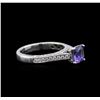Image 1 : 14KT White Gold 1.37ct Tanzanite and Diamond Ring