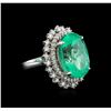 Image 1 : GIA Cert 17.67ct Emerald and Diamond Ring - 14KT White Gold