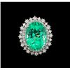 Image 2 : GIA Cert 17.67ct Emerald and Diamond Ring - 14KT White Gold