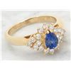 Image 2 : 0.92ct Sapphire and Diamond Ring - 14KT Yellow Gold
