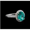Image 1 : 3.14ct Apatite and Diamond Ring - 14KT White Gold