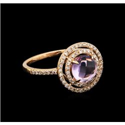 1.21ct Amethyst and Diamond Ring - 14KT Rose Gold