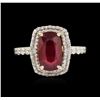 Image 2 : 2.88ct Ruby and Diamond Ring - 14KT Yellow Gold