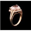 Image 3 : 14KT Rose Gold 7.68ct Morganite and Diamond Ring