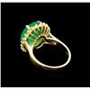 Image 3 : GIA Cert 7.11ct Emerald and Diamond Ring - 14KT Yellow Gold