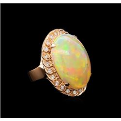 14.22ct Opal and Diamond Ring - 14KT Rose Gold