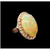 Image 1 : 14.22ct Opal and Diamond Ring - 14KT Rose Gold
