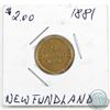Image 1 : 1881 Newfoundland $2 Gold coin. This coin weighs 3.33 grams and contains 0 .0981 oz of pure gold.