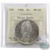 Image 1 : GEM! 1966 Canada Silver Dollar ICCS Certified MS-65