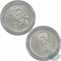 1994 Republic of Italy 1000 Lire Tintoretto silver Coin. This coin weighs 14.60 grams and contains 0