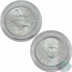 1996 Republic Of Italy 1000 Lire Montale commemorative silver coin. This coin weighs 14.6 grams and 