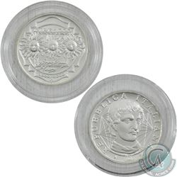 2000 Republic of Italy 1000 Lire "Giordano Bruno' Silver coin. This coin weighs 14.60 grams and cont