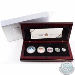 2003 Canada Hologram 5-coin Silver Maple Leaf Set (TAX Exempt). Please note the outer box is lightly