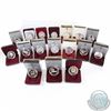 Image 1 : Lot of 17 Canadian Proof Silver Dollars (a few cases do not have the grey cardboard sleeve): 1994, 1