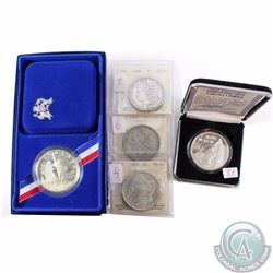 USA Lot of 5:1885-O USA Morgan Silver Dollar ICCS MS-62, 1886 USA Morgan Silver Dollar ICCS AU-58, 1