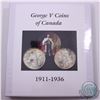 Image 1 : Estate lot of 68 x Canadian George V 1c ,5ct,10c,25c, and 50c Coins in white display folder. This lo
