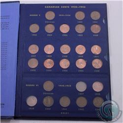 Estate lot of Canadian Small Cents Dated from 1920-1969 in blue Whitman folder. This lot includes th