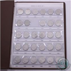Estate lot of 52x Canada 25-cents from 1967-2010 in a brown collector album. You will receive one of
