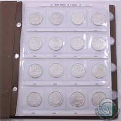 Lot of  62x 1940-2002 Canada 50-cents  in a brown collector Album. You will receive one of each coin