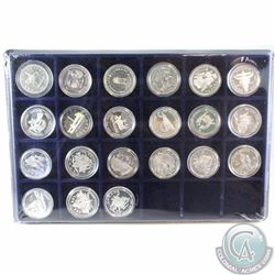 Estate lot of 21x Canada Proof Commemorative Silver Dollars. This lot Includes the following silver 