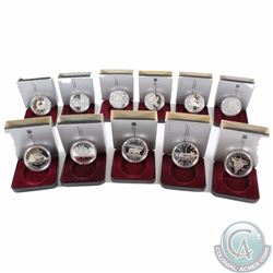 Estate Lot of 11x 1981-1991 Canadian Commemorative Cased Proof Silver Dollars. The dates you will re
