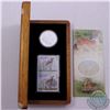 Image 1 : 2005 Canada $5 Deer & Fawn Coin And Stamp Set. Coin comes encapsulated with stamps and COA in a wood