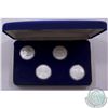 Image 1 : 1986 World Exposition Official 4-Medallion .999 Fine Silver Set issued in Vancouver, Canada (Tax Exe