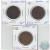 Image 1 : Lot of 3x 1874-1932 Sweden 5 ore coins. You will receive the following dates: 1874, 1881 and 1932. C