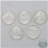Image 1 : Estate Lot of 5x Canadian Silver Dollars. You will receive the following dates: 1963, 1964, 1965, 19