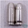 Image 1 : Estate Lot of 2x 1 oz .999 Fine Silver .45 Caliber Bullets (Tax Exempt). 2pcs