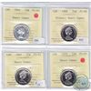Image 1 : Estate Lot of 4x 1962-1970 Canadian 25-Cents ICCS Certified Heavy Cameo in PL-65. You will receive t