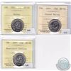 Image 1 : Estate Lot of 3x 2007 Commemorative Canadian 25-cent ICCS Certified in MS-66. This lot includes the 