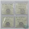 Image 1 : 2005P, 2006P, 2006  RCM logo and 2007 Canada 5-cent All ICCS Certified MS-67 Numismatic BU (4pcs)