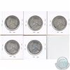 Image 2 : Lot of 5x 1916-1929 Canadian 50-Cent Coins. The dates included in this lot are: 1916, 1918, 1919, 19