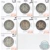 Image 1 : Lot of 7x 1919-1929 Canadian 50-cent Coins. You will receive the following dates: 1919, 1920 Small 0