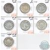 Image 1 : Lot of 7x 1937-1947 Canadian 50-cent Coins. The dates that you will receive are: 1937, 2x 1939, 1942