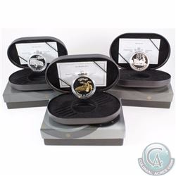 Estate Lot of 3x 2000-2003 $20 Sterling Silver Coins from the Transportation Series. The coins inclu