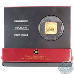 2006 Canada $3 Square Sterling Silver Coin -The Beaver. Coin contains natural toning, however it com