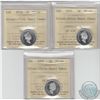 Image 1 : 2000, 2001 and 2002 Canada silver 5-cents all ICCS Certified PF-66; Ultra Heavy Cameo