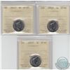 Image 1 : 2001P , 2002P and 2003P Canada 5-cent all ICCS Certified coins. this lot includes: 2001P 5c SP-67, 2