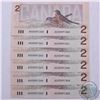 Image 1 : Run of six 1986 Canada  $2.00 notes with consecutive serial numbers all in UNC Condition.