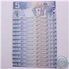 Image 1 : Run of 13 x 2006 Canada  $5.00 notes with consecutive serial numbers all in UNC condition.