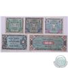 Image 1 : Group lot of five pieces of Allied Military Currency from Germany with five different denominations.